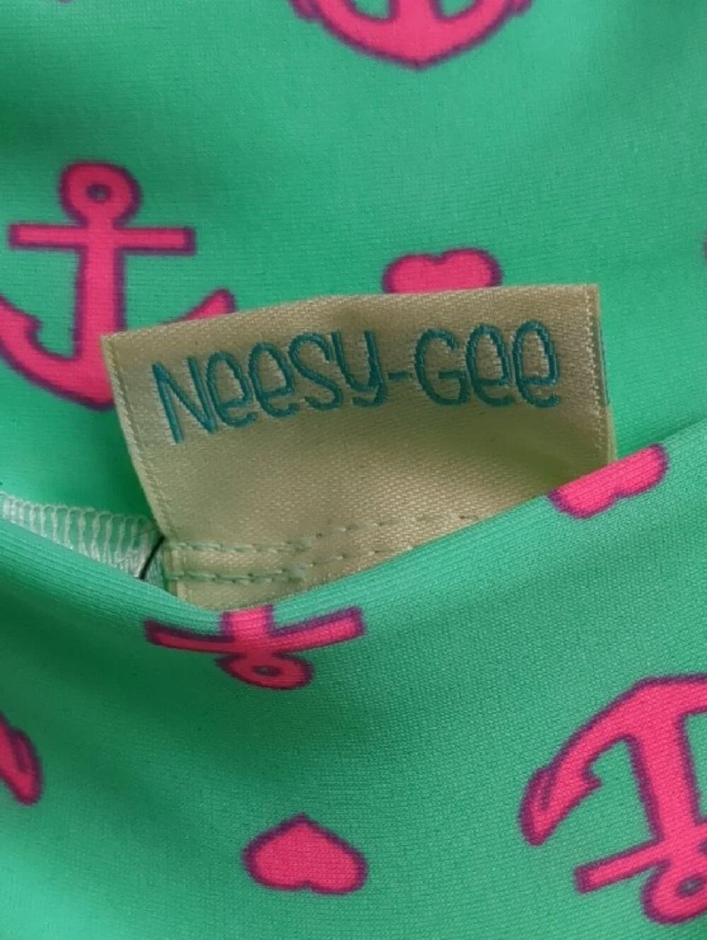 Neon Green Anchor Print Sport Skirt - Neon Pink Anchors